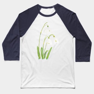 3 snowdrops flowers watercolor Baseball T-Shirt